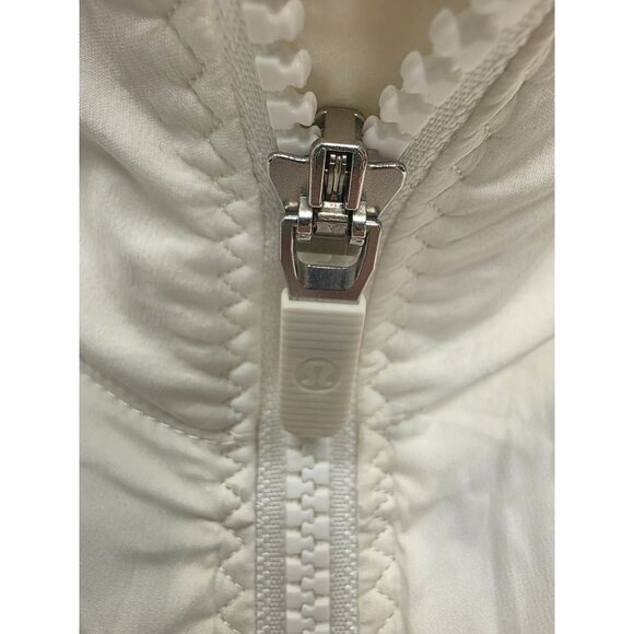 Lululemon Such A Cinch Size 4 White Hooded Full Zip Water Resistant Jacket Hood - Picture 2 of 9